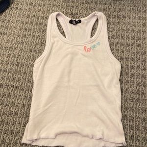 Kids fbz white tank top with “love” embroidered
